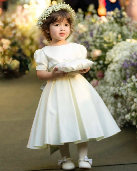 VESTIDO PARA DAMINHA KATE CREME | ETIQUETTE