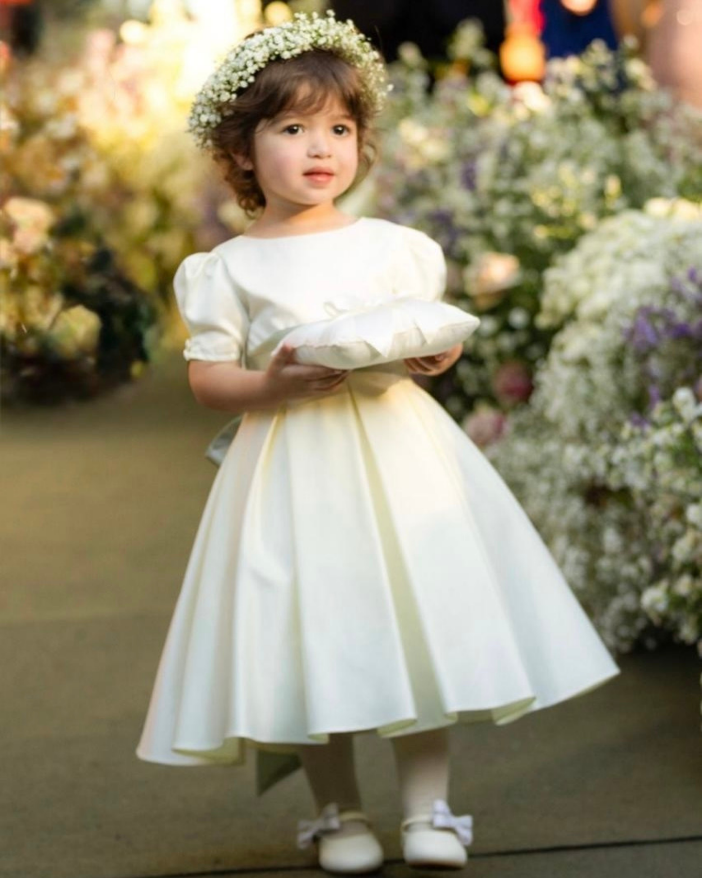 VESTIDO PARA DAMINHA KATE CREME | ETIQUETTE