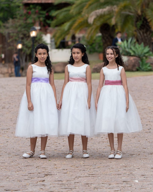 VESTIDO PARA DAMINHA TULE CLÁSSICO | ETIQUETTE